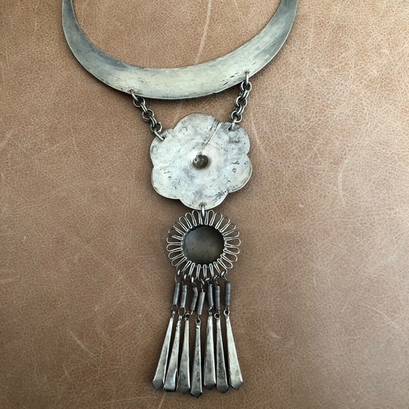 Antique boho vintage collar flower necklace - Picture 6 of 8